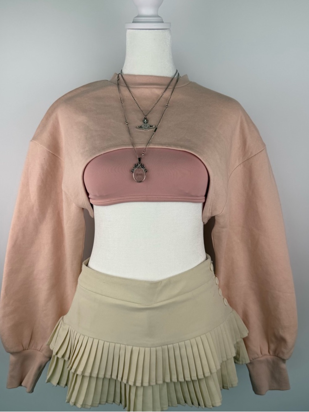 Vintage Pink Bolero Sweatshirt